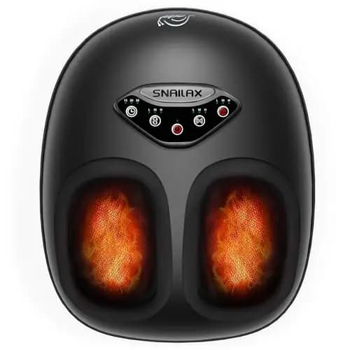 Snailax Masseur de pieds avec chaleur, Appareil de massage des pieds Shiatsu électrique avec pétrissage et compression, arrêt automatique, chauffe-pieds, cadeaux pour femmes et hommes