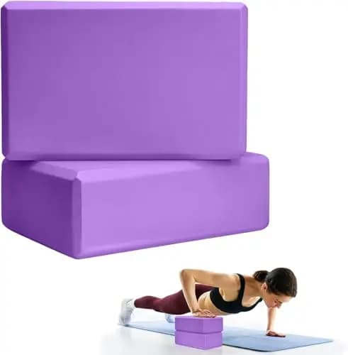Lot 2 Briques yoga Blocs de Yoga stabilité EVA pour la méditation Yoga Pilates Soutenir et Renforcer les Poses(violette)