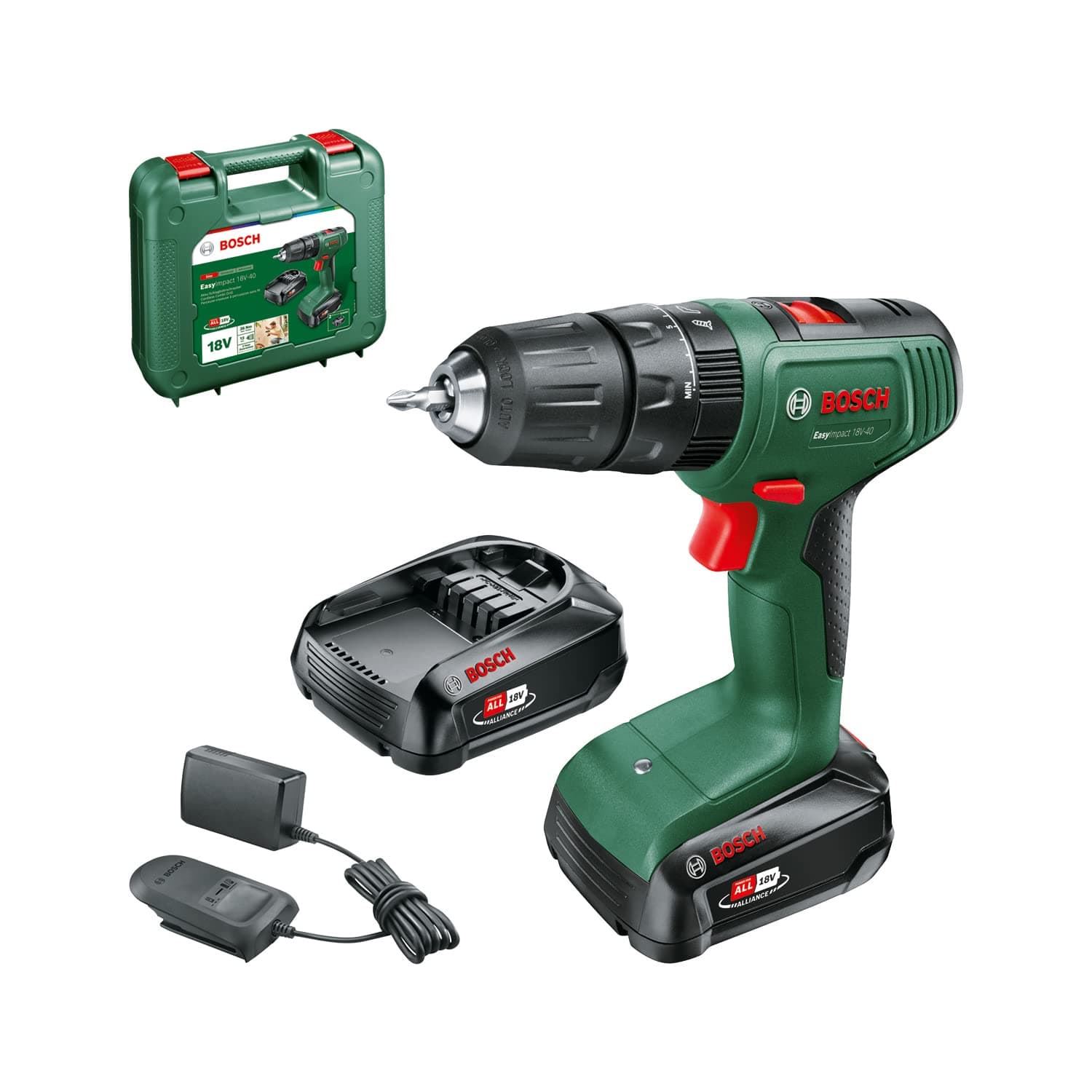 Bosch Perceuse-visseuse à percussion sans fil EasyImpact 18V-40 (2