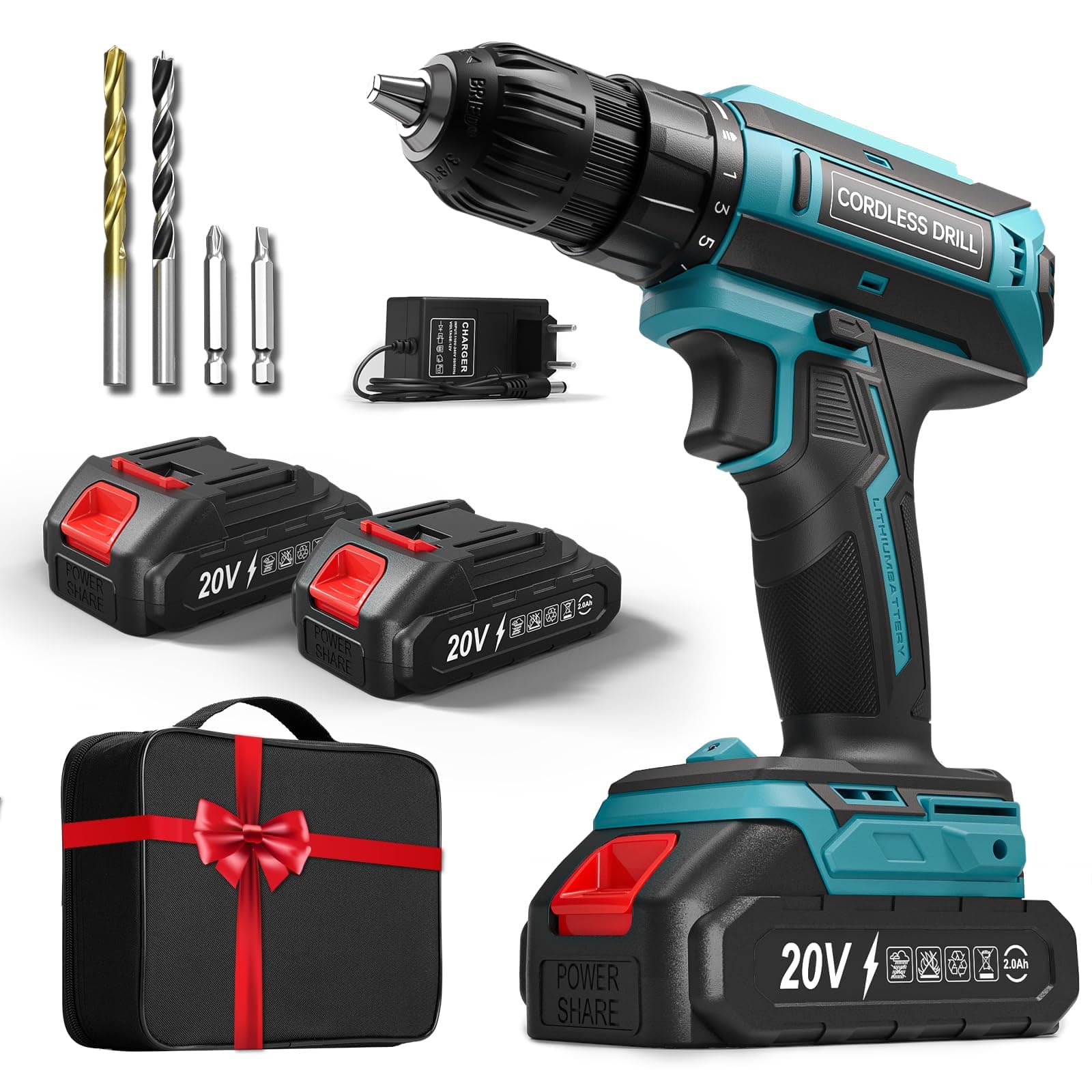 Perceuse Visseuse Sans Fil avec 2 Batteries