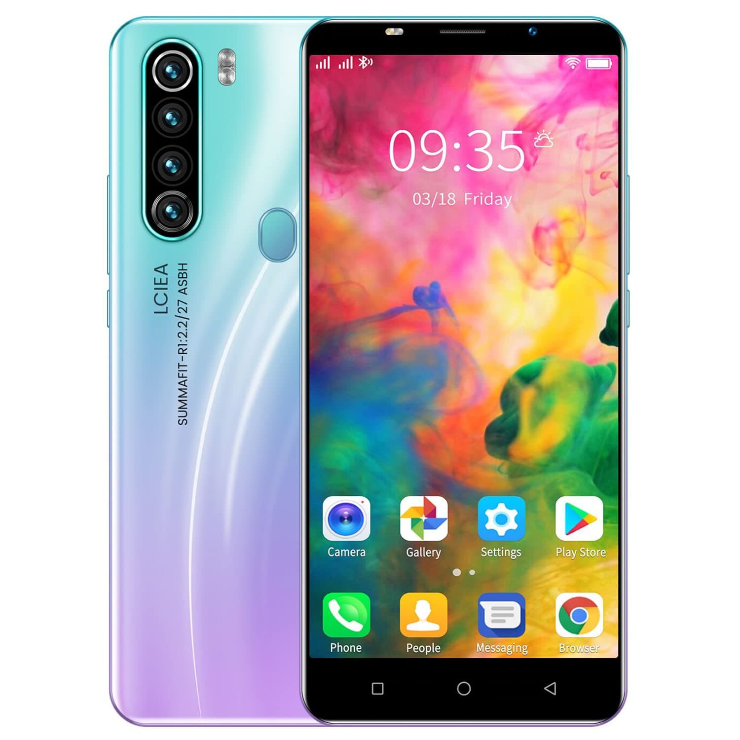 M80Pro Smartphone, écran 5.0”, Android OS, Téléphone Portable à Double SIM, 16 Go ROM, Double Caméra, Bluetooth, GPS, Wi-FI (M80Pro-Purple)