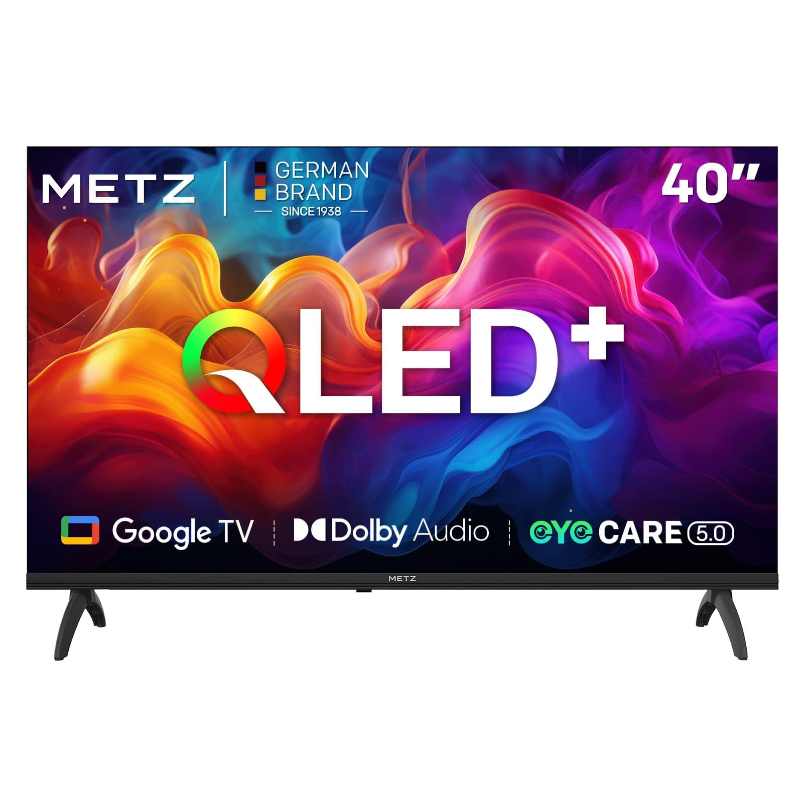 Metz 40 Pouces (100 cm) Smart TV FHD, QLED, LED Television Google Tele HDR 10 Dolby Audio Bluetooth 5,1 EyeCare Tuner DVB-T/T2/C/S/S2 CI+ (40MQF7000Z)