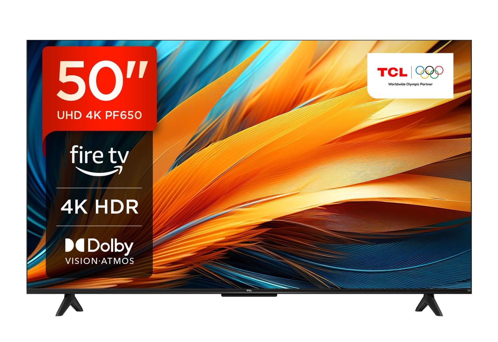 TCL 50PF650 50 Pouces 4K Ultra HD, HDR TV, Smart LED Fire TV (Dolby Vision, Dolby Atmos, DTS, HDR 10, Airplay2, Miracast) – Image 1