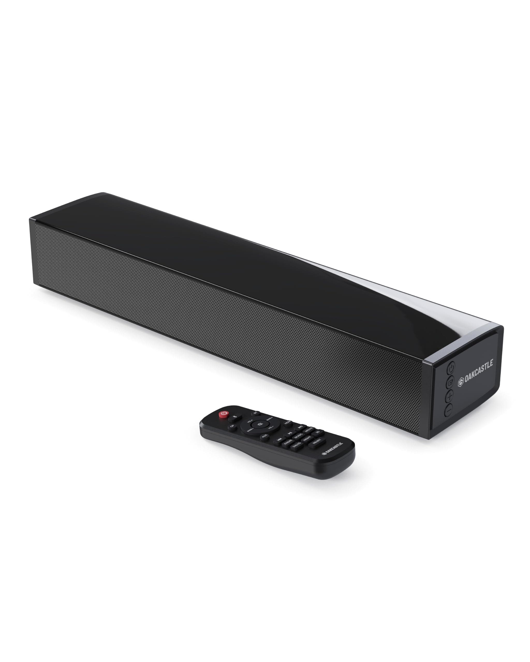 Oakcastle SB40 Barre de Son TV | 60W 2.0 Stéréo Enceintes pour Téléviseur | Soundbar HDMI Arc, AUX & Optique | Barres de Son PC Compacte 40cm | Kit de Montage Mural et Télécommande Inclus