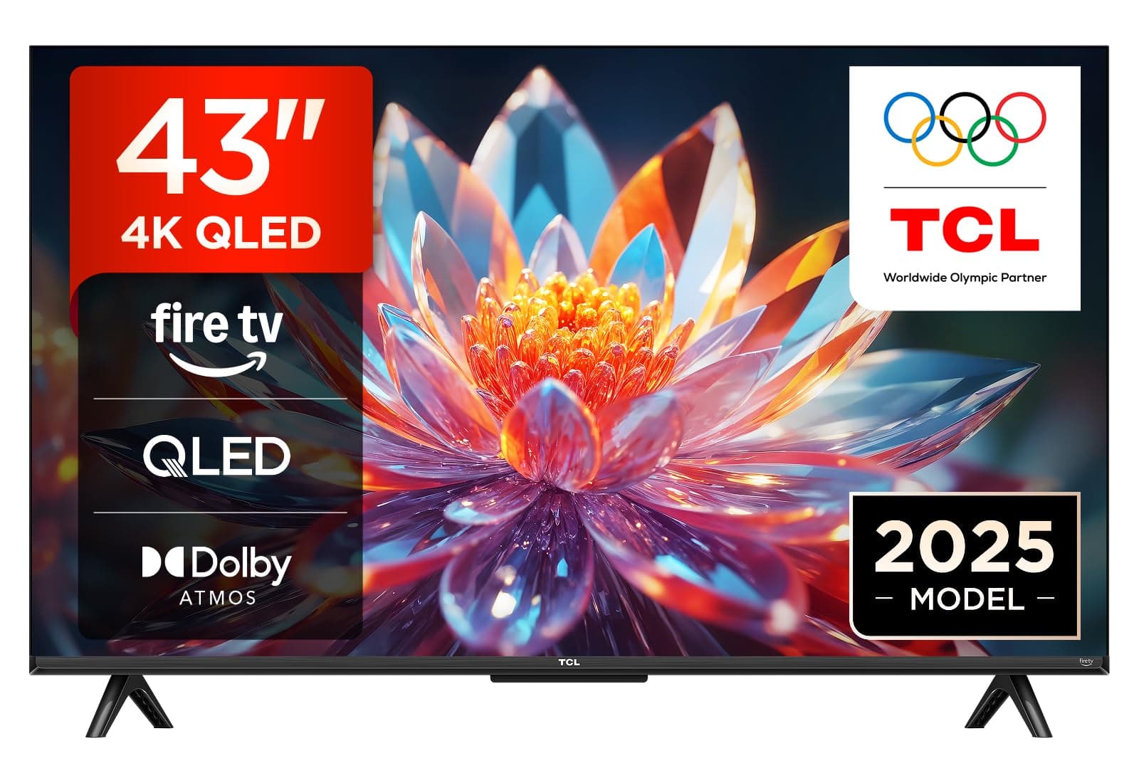 TCL 43T6C Fire TV 43 Pouces QLED 4K UHD Smart TV, HDR (Multi-Format), Dolby Atmos, Motion Clarity, vocale Alexa