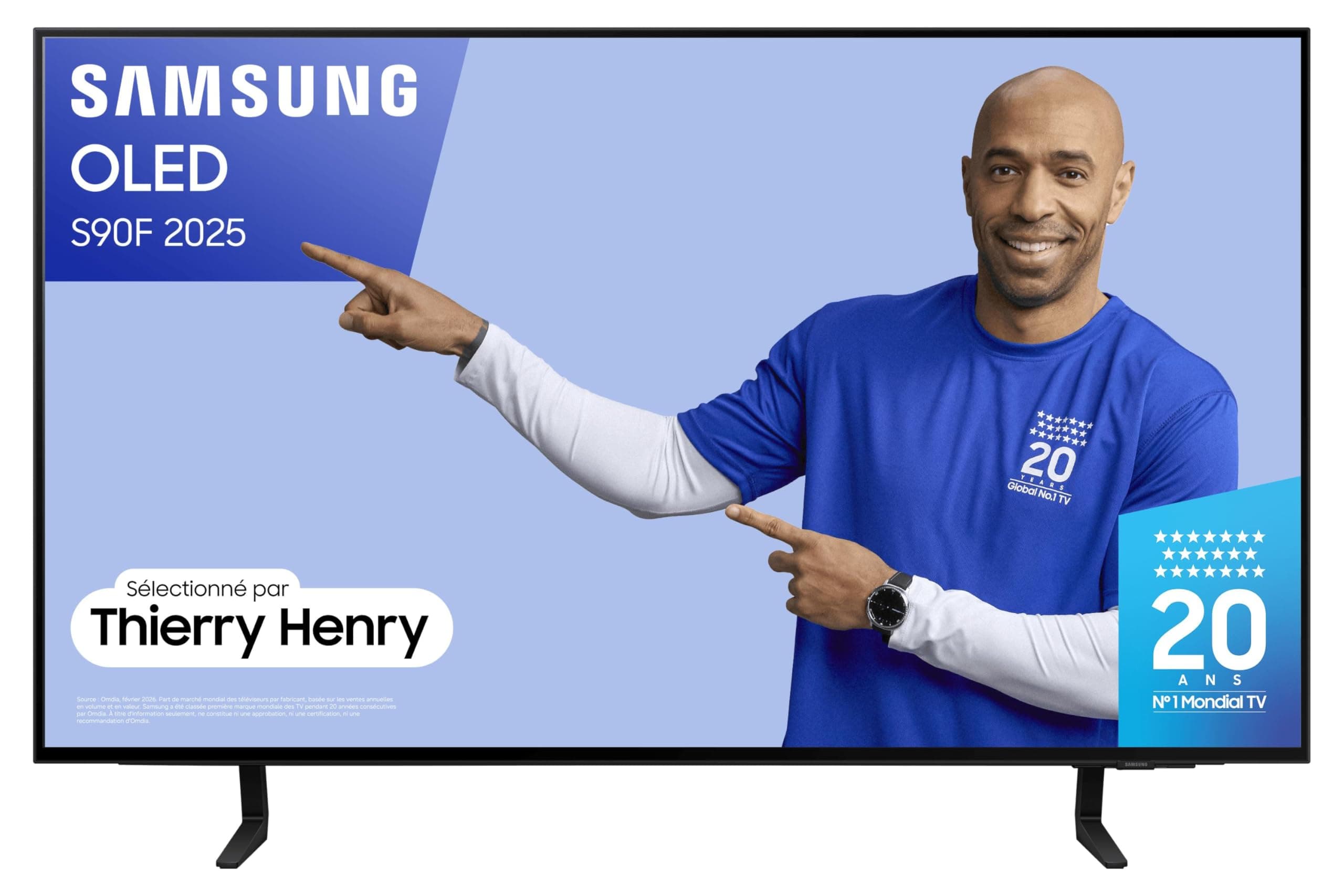 Samsung TV AI 42 Pouces OLED S90F 4K Smart TV, Processeur NQ4 AI Gen3, WiFi, OLED HDR+, Q-Symphony, OTS Lite, Gaming Hub, Bixby, Knox Security, Expérience Home Cinema pour Le Sport et Le Foot