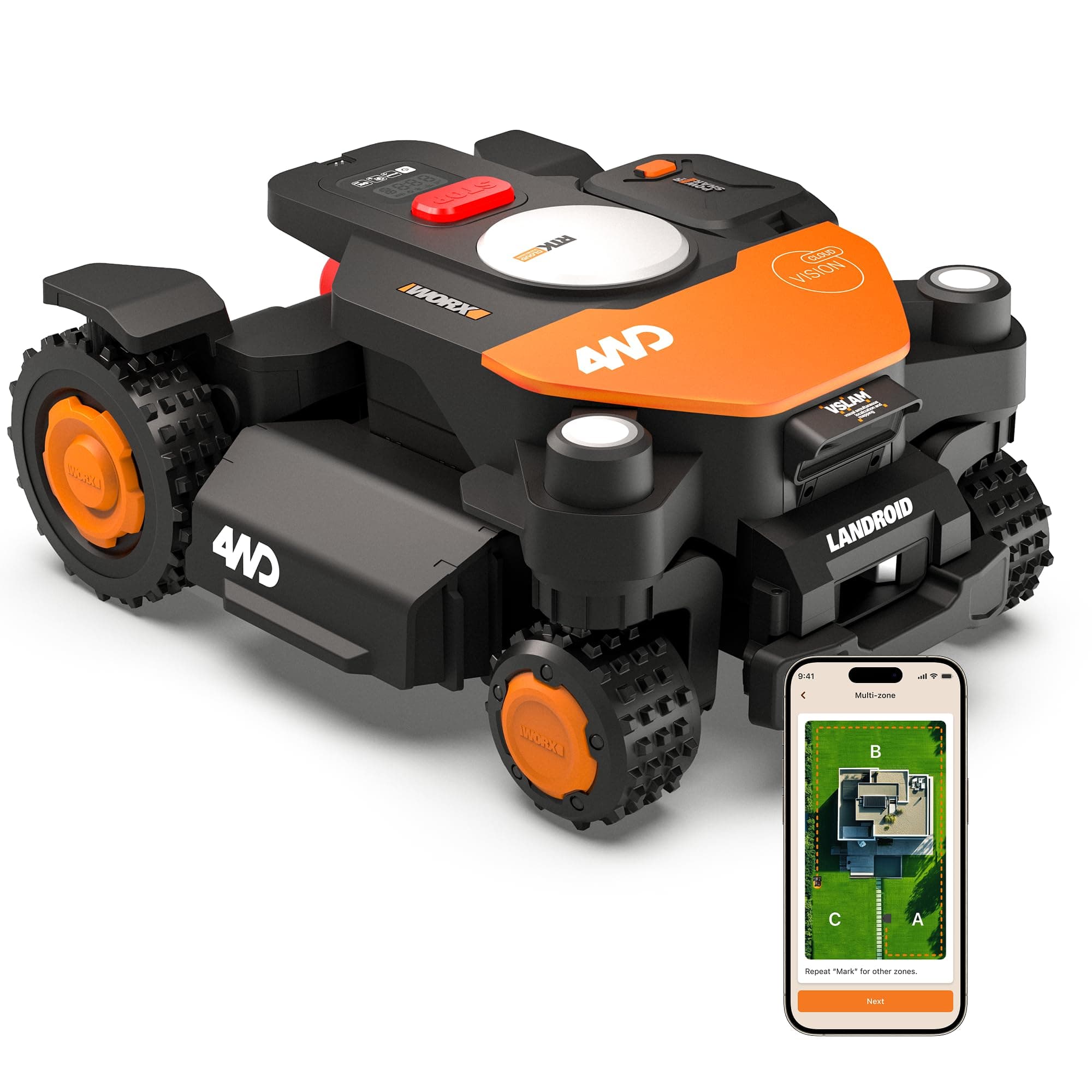 WORX Vision Cloud 4WD Robot Tondeuse WR340E