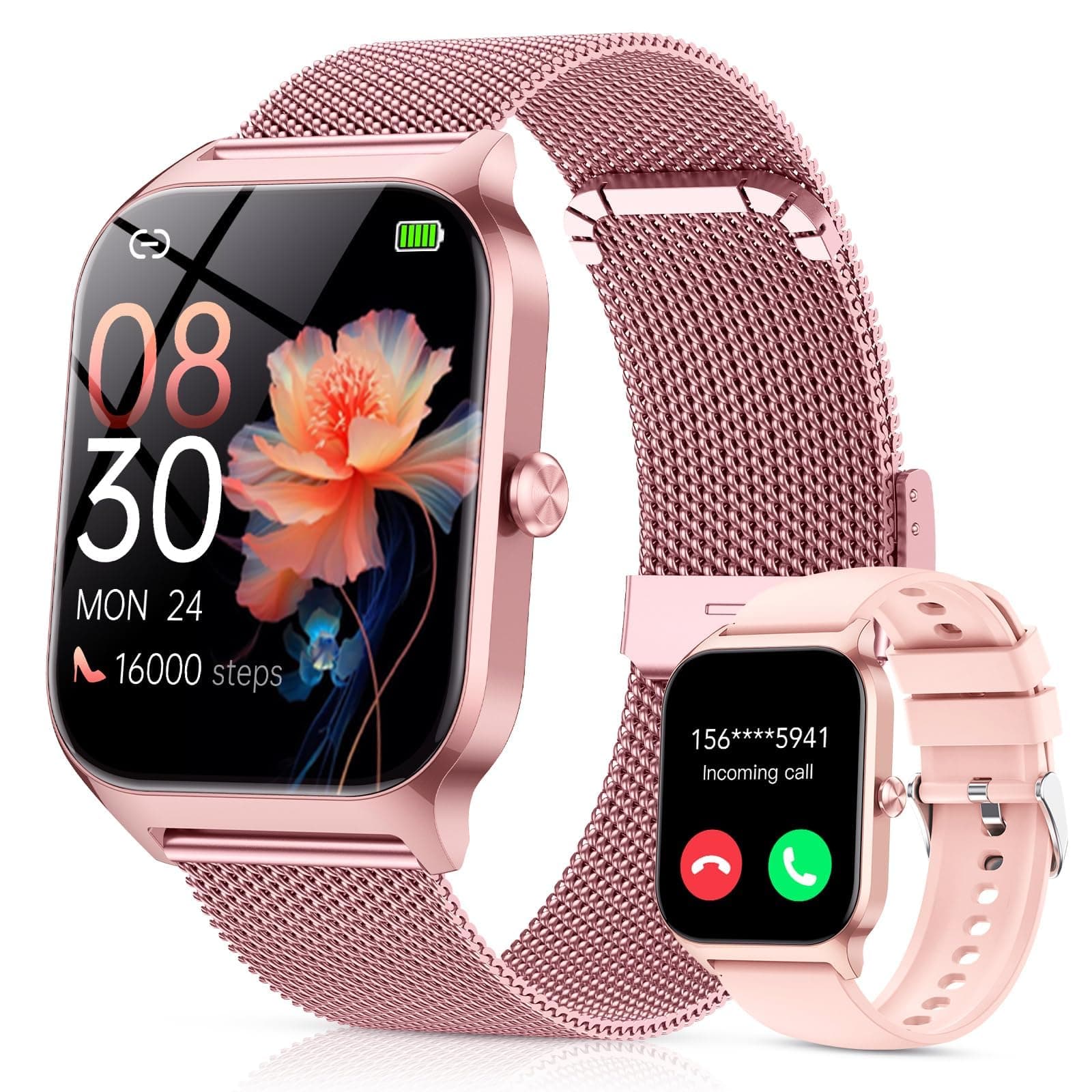 Montre Connectée Femme avec Appel Bluetooth, 1.85" HD Fitness Tracker Smart Watch, 120+ Modes Sportifs, Sport Smartwatch avec Podometre Moniteur de Sommeil Fréquence Cardiaque SpO2 pour Android iOS – Image 1