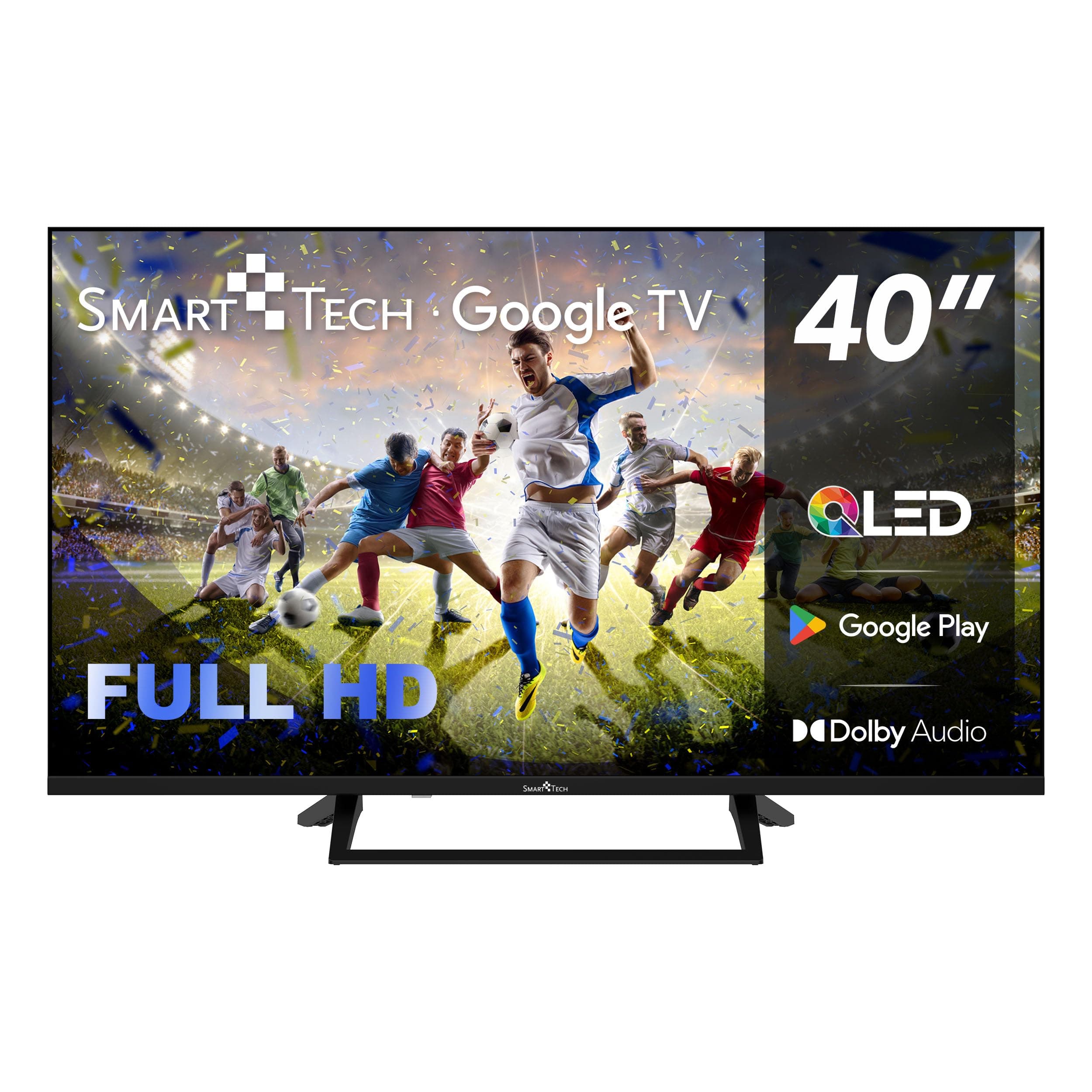 Smart Tech TV 40" (100 cm) 40QG01V Google TV QLED Full HD; 3 HDMI, 2USB, Son Dolby Digital Plus