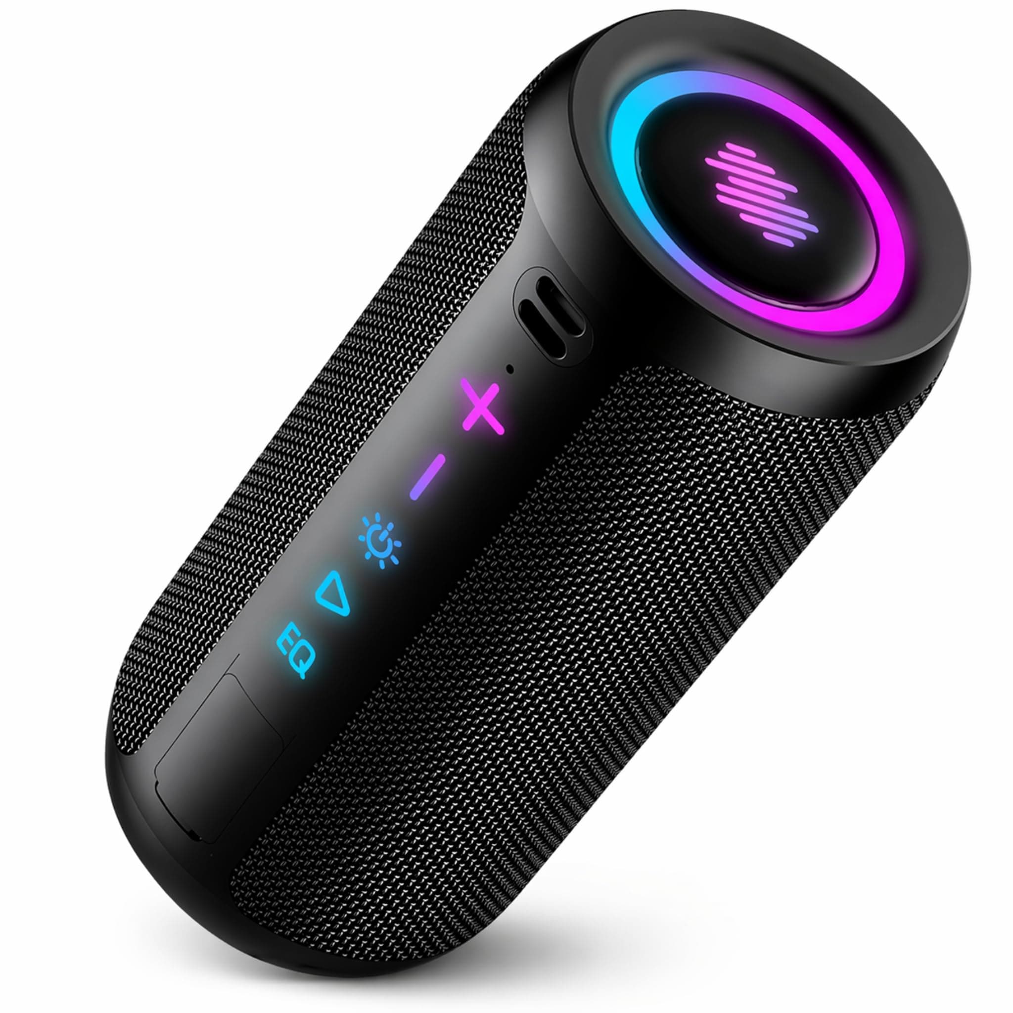 Enceinte Bluetooth Puissante 5.4 sans Fil avec Bass Puissantes, Haut-Parleur Portable 30W, Autonomie 30H,Son Surround à 360 degrés,Appairage TWS,IPX7,AUX,TF Carte,pour l'extérieur/La Fête/Voyage, Noir – Image 1