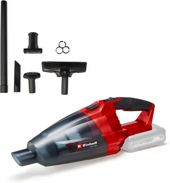 Einhell Aspirateur à Main sans Fil Te-VC 18 Li Solo -Power X-Change (18V, Livré avec Accessoires (Buse, buse à rainures...), Bac à poussiere 540ml) Livré sans Batterie ni Chargeur