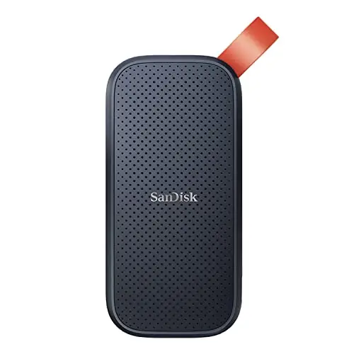SanDisk Portable SSD 2 To (Portable Externe NVMe SSD, des vitesses allant jusqu'à 800 Mo/s, Robust, Crochet en caoutchouc robuste, Updated Firmware) Gris