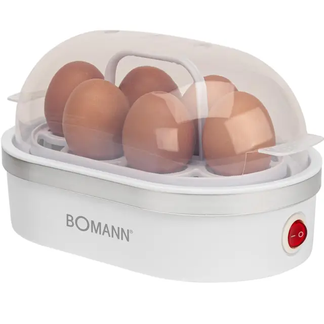 BOMANN EK5022CB - Cuiseur a œuf - 400 Watts - Interrupteur marche/arrêt - Avec buzzer sonore - Blanc