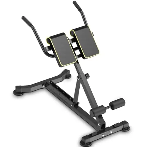 DH FitLife Chaise Romaine 5-en-1 Pliable, Banc d’Hyperextension Réglable jusqu’à 150 kg, Banc Lombaire et Abdominaux, Banc de Curl Multifonction