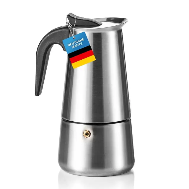 Coffee Fox® machine à expresso en acier inoxydable - Cafetière Machine à café Pot à expresso (9 Tasses - 450 ml)