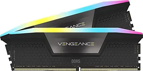 CORSAIR Vengeance RGB DDR5 RAM 48Go (2x24Go) Jusqu'à 6400MHz CL36 Intel XMP 3.0 Mémoire pour Ordinateur de Bureau - Noir (CMH48GX5M2B6400C36)
