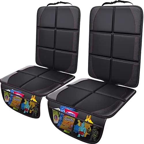 Gimars XL Protection Siege Voiture, 2 Pièces, [Compatible ISOFIX], Universelle Imperméable Tissu Oxford 600D Housse Siege Voiture Enfant, Animaux avec 2 Poches en Maille pour SUV Berline Camion, Noir