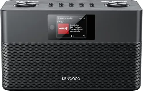 Kenwood CR-ST100S-B Radio Intelligente avec Radio Internet, Wi-FI, 2 x 10 W RMS, Haut-Parleur Bassreflex, Dab+, FM, Bluetooth, USB, entrée/Sortie Ligne, Fonction réveil, minuterie de Sommeil, écran