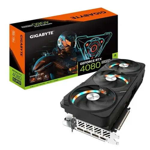 GIGABYTE GeForce RTX 4080 Super Gaming OC Carte Graphique – Cœur 2595 MHz, mémoire 16 Go GDDR6X 23000 MHz 256 Bits, PCI-E 4.0, 3 x DP 1.4, 1 x HDMI 2.1a, NVIDIA DLSS 3.5, GV-N408SGAMING OC-16GD