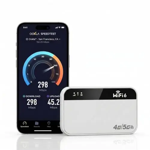 Routeur 5G Portable WiFi 6 avec Slot SIM Déverrouillé – Modem 5G Carte SIM, Internet Mobile Haut Débit 5G/4G+, Jusqu’à 28 Appareils, Idéal Voyage & Télétravail-M2