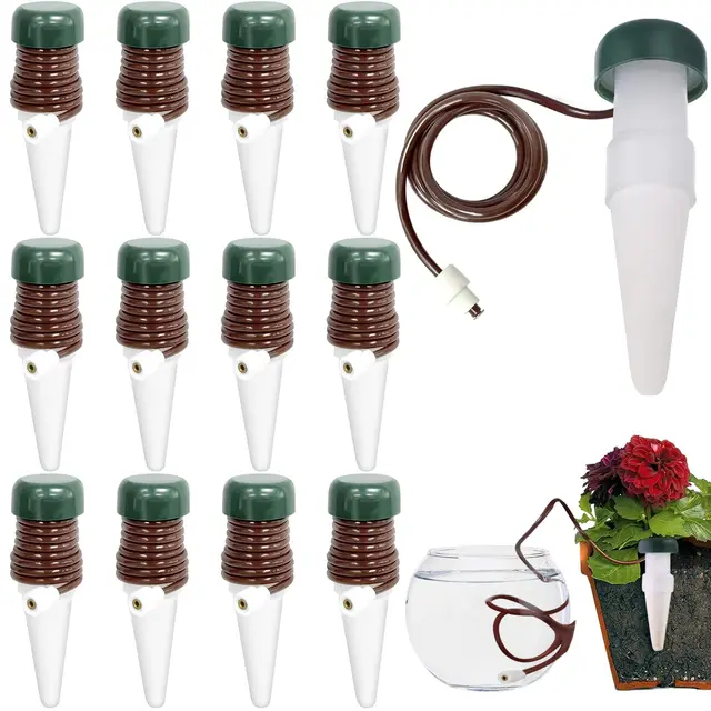 YeahBoom 12 Pièces Appareil d'Auto-Arrosage,Arrosage Automatique pour Jardin,Distributeurs d'eau pour Plantes d'intérieur,Distributeur Eau Plante pour Plantes D'Intérieur et Fleurs,Cône d'arrosage
