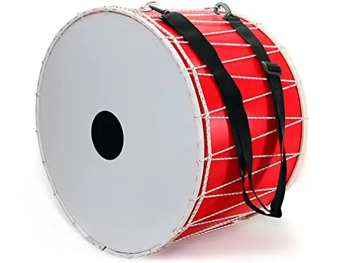 Davul oriental de 53 cm. Dhol Tambour Batterie Schlagzeug Davul 100% fait main Rouge