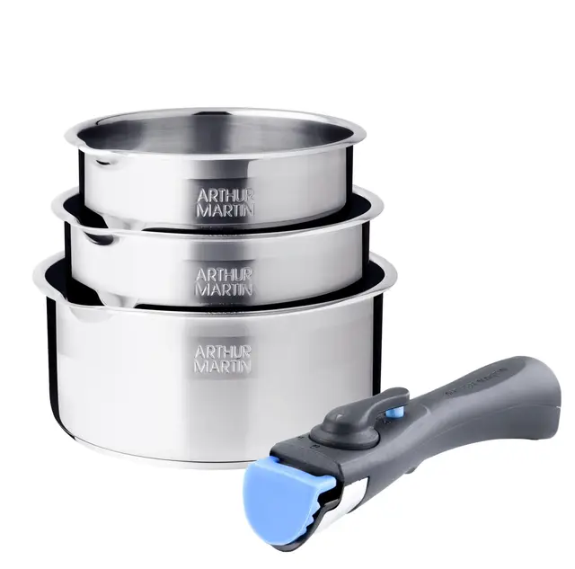 Arthur Martin Lot de 3 casseroles inox