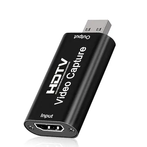 Adaptateur HDMI Cartes de Capture Audio Vidéo 1080p, 4K Adaptateur HDMI USB Carte pour l'édition vidéo Jeux Streaming Enseignement en Ligne