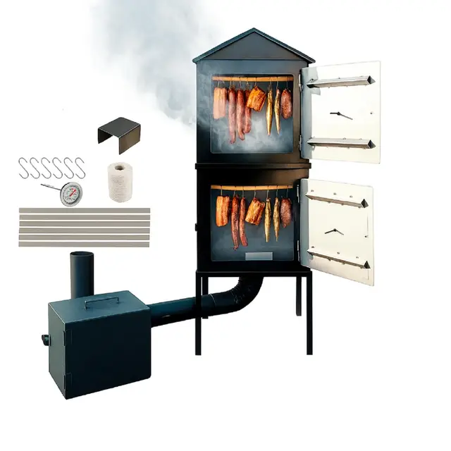 Fumoir en acier - 2 chambres - 50 x 50 x 120 cm