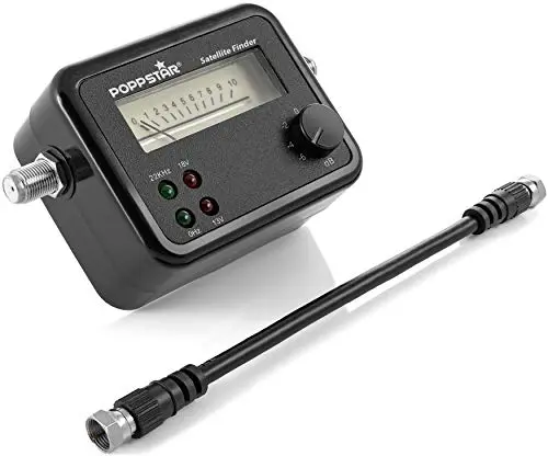 Poppstar Satfinder Appareil pour Un alignement précis des antennes Satellites, Max. 100mA, câble de raccordement de 19,5cm INCL.
