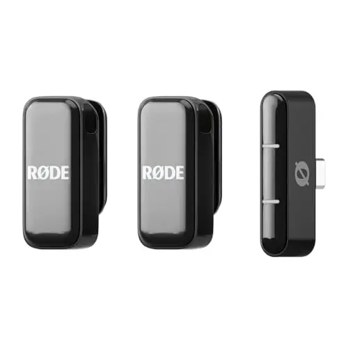RØDE Wireless Micro, Microphone sans Fil Compact, Deux micros avec boîtier de Charge pour l’Enregistrement vidéo sur Smartphone et la création de Contenu, USB-C (Noir)