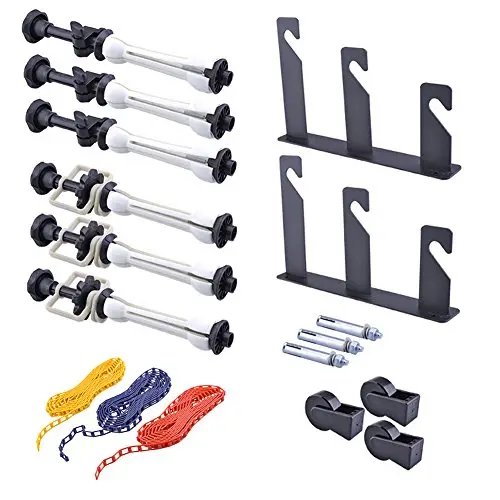 NEEWER Photography Système de support de fond manuel à 3 rouleaux pour montage mural avec 2 crochets triples, 6 barres d'extension, 3 chaînes, capacité de charge par rouleau : 22 lb/10 kg