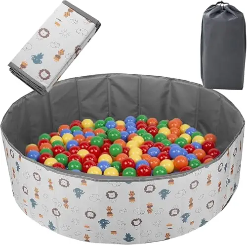 Piscine à Balles pour Enfants Aire de Jeu Bébé Pliable Parc Boules Centre de Jeux Portable l'intérieur et l'extérieur 120x30cm (Balles Non Inclus)