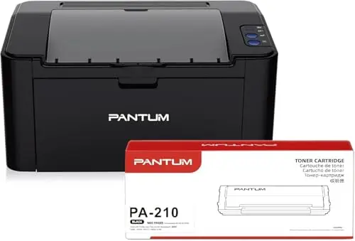 PANTUM P2502W Imprimante Laser, Noir et Blanc, Compacte Monofonction pour Maison et Bureau(A4, 22 ppm, AirPrint,WiFi,USB), avec Toner PA-210 (1600 Pages)