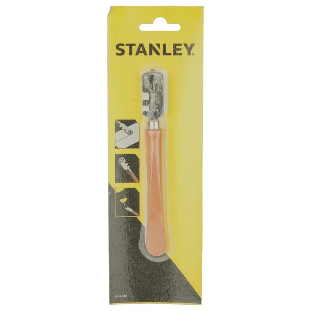 STANLEY 0-14-040 Coupe-Verre Avec 6 Molettes En Acier Pour Couper Le Verre De 3 À 10Mm - Manche En Bois Verni - Peut Couper Du Verre Flotté