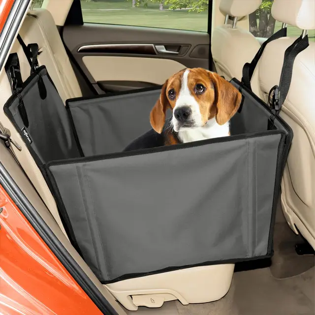 Wuglo Siège Auto Chien Extra Stable et Waterproof – Siège de Voiture renforcé avec 4 Sangles de Fixation et Ceinture de sécurité – Jusqu’à 18 kg pour Chiens de Taille Moyenne