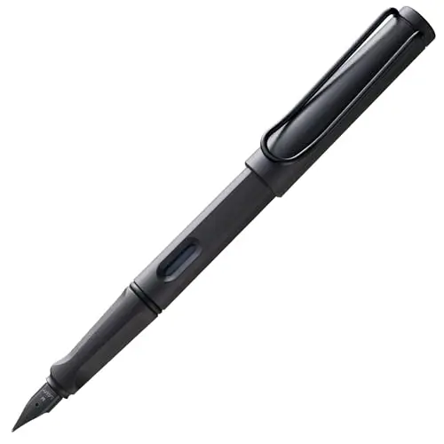 Lamy safari umbra - Stylo Plume avec grip ergonomique et plume acier blacke en taille M - matière plastique robuste ASA - avec cartouche bleue T 10 - Droitier