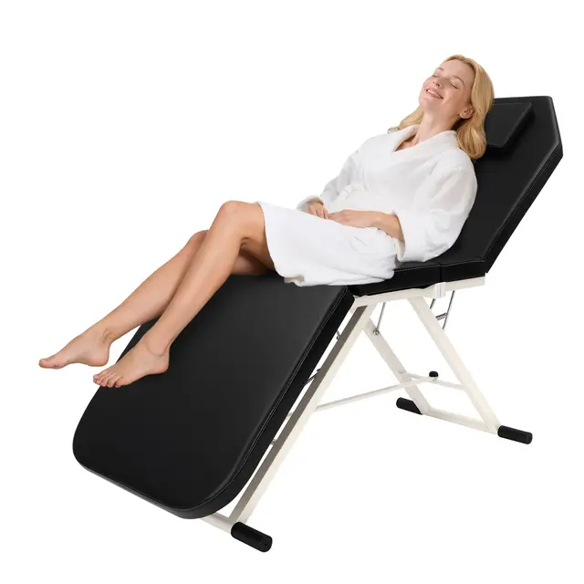 MINRS Table de massage mobile pliable - Charge maximale : 250 kg - Table de massage réglable en hauteur - Aussi bien comme chaise et lit - Banc de massage professionnel pour cosmétiques, spa, salon,