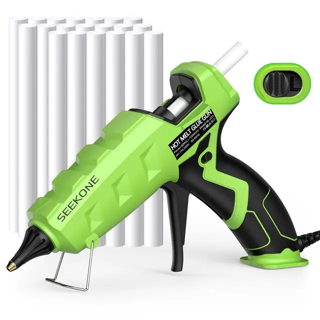 SEEKONE Pistolet à Colle Chaude 60/100W, Deux Vitesses Pistolet a Colle Anti Écoulement avec 20pcs Bâtons (150 mm), Chauffage Rapide et Sécurisé Pistolet Colle pour Réparation, Artisanat, DIY, Maison