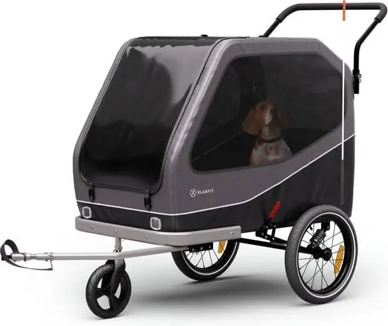 TOPMAST Remorque de vélo MAXI Buggy - 324 litres - Pliable - Anthracite - Avec fonction Jogger et roue pivotante