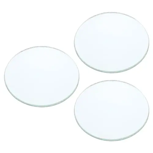 PATIKIL Objectif Double Convexe de 100 mm de Distance Focale, Lot de 3 Lentilles en Verre Poli Optiquement de 40 mm de Diamètre et 6 mm de Hauteur Pour Expériences de Physique, Clair