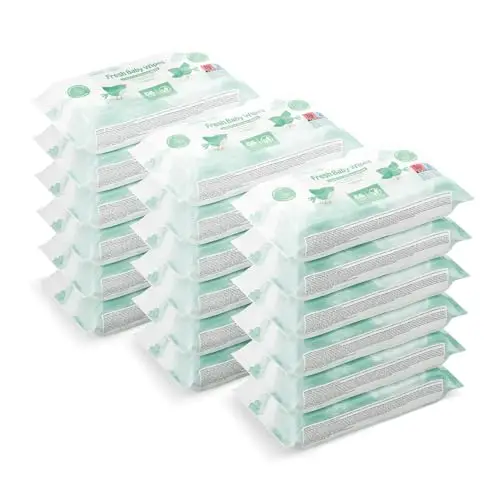 by Amazon Lingettes bébé fraîche, 1008 lingettes, légèrement parfumées, lot de 18 paquets de 56