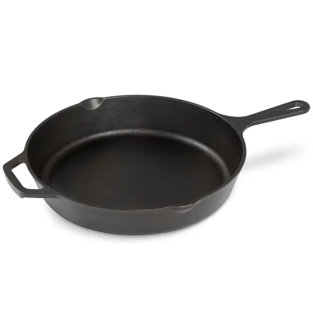 Navaris Poêle en Fonte Naturelle - Poêle à Frire Ø 30 cm pour Induction Four Feu Cuisinière Grill Barbecue - Antiadhésif - Profondeur 6 cm