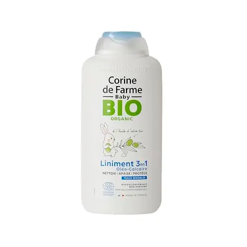Corine de Farme - Liniment Oléo-Calcaire 3en1 BIO ECOCERT COSMOS - Nettoie, Protège, Apaise les Fesses de Bébé et Nouveau-Né - Hypoallergénique - 500 ml
