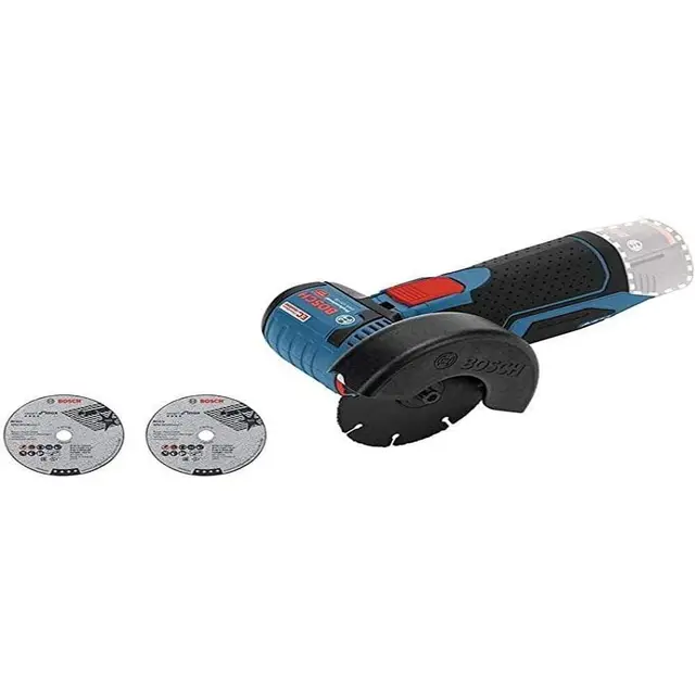 Bosch Professional 12V System meuleuse angulaire sans-fil GWS 12V-76 (avec disque tronçonner carbure, Carbide Multi Wheel 76 x 10 mm, 2 disques à tronçonner pour inox, capot de protection, calage)