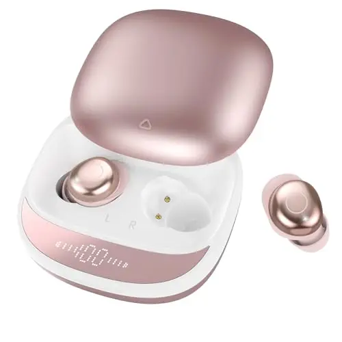 Ecouteurs Bluetooth sans Fil, Écouteurs Sommeil pour Dormir sur Le Côté, Sleep Earbuds Bluetooth 5.4 Double Mode Veille, Mini Écouteurs sans Fil pour Dormir, Casques 24H Autonomie (Rose)