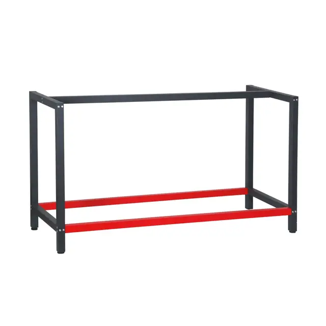 Pied d’établi 150x57x81 cm Acier Anthracite Rouge Support Table de Travail Emballage Atelier Dépôt