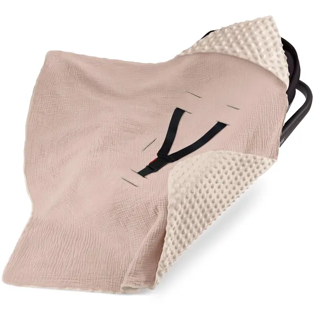 bearmoss Couverture Enveloppante Bébé 90 x 90cm Chanceliere Enveloppante Bébé Poussette ou Siege Auto Cosy Lavable nid d Ange pour Naissance Enfant (Couleur Sable)