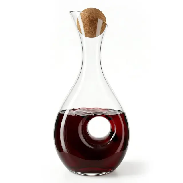Carafe à vin avec bouchon, 1,2 L, sans plomb, soufflée à la main, ensemble élégant et unique cadeau de pendaison de crémaillère