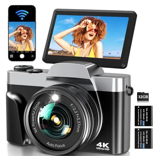 kyehuy appareil photo compact 4k 64mp